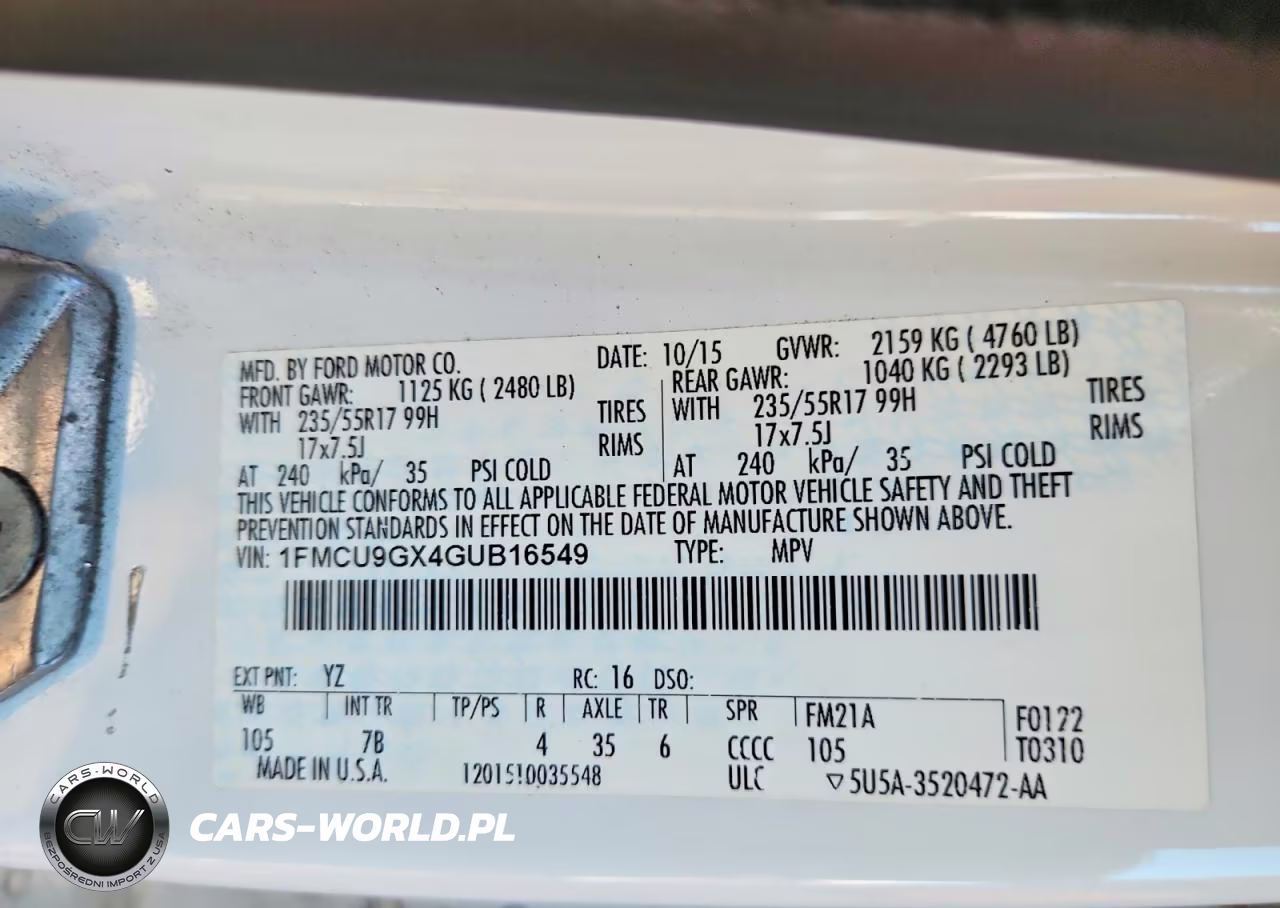 2016 Ford Escape Se VIN:1FMCU9GX4GUB16549 - 13
