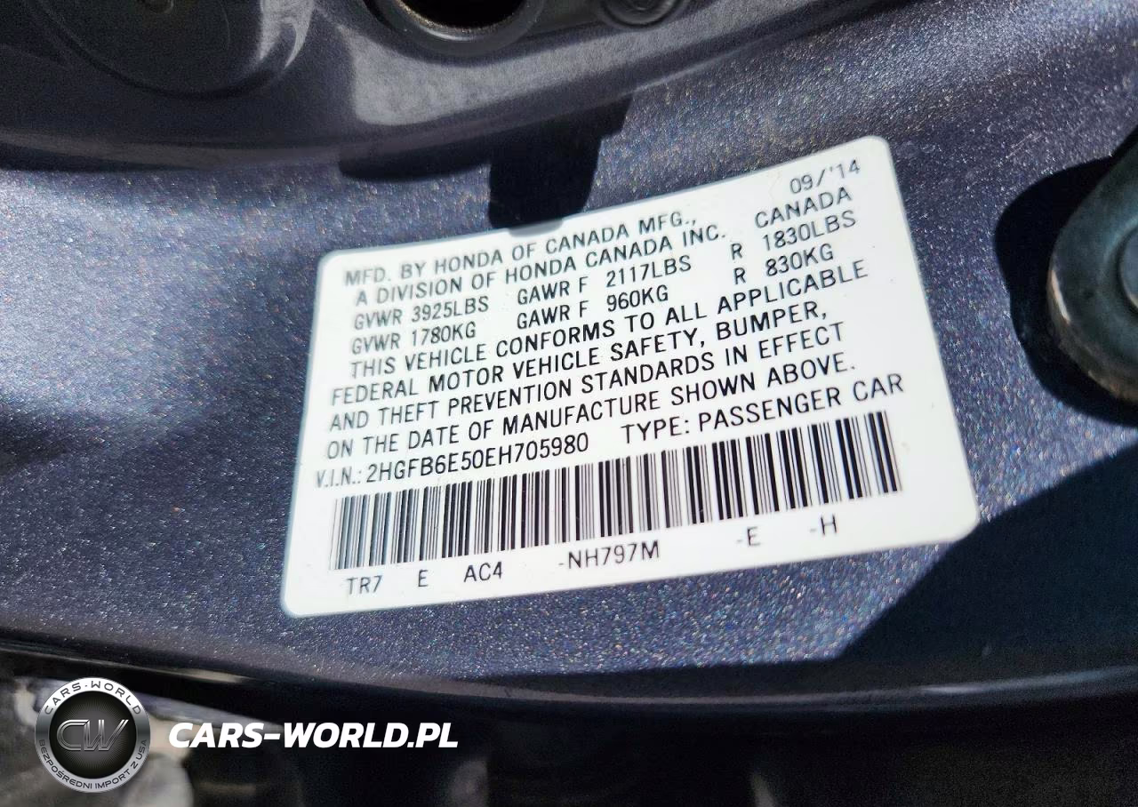 2014 Honda Civic Si VIN:2HGFB6E50EH705980 - 12