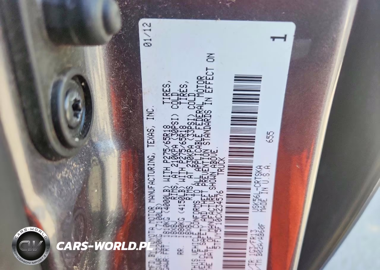 2012 Toyota Tundra Double Cab Sr5 VIN:5TFUY5F10CX234576 - 12
