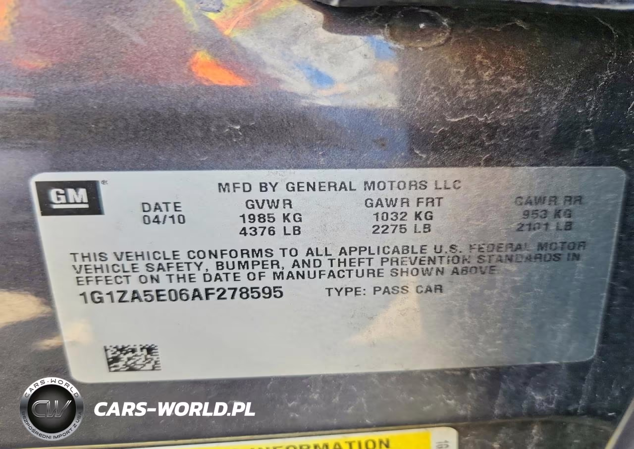 2010 Chevrolet Malibu Ls VIN:1G1ZA5E06AF278595 - 12