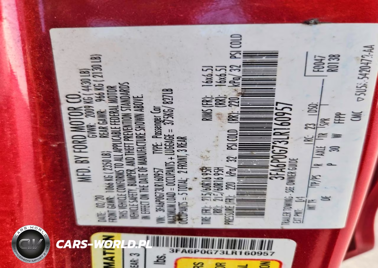 2020 Ford Fusion S VIN:3FA6P0G73LR160957 - 12
