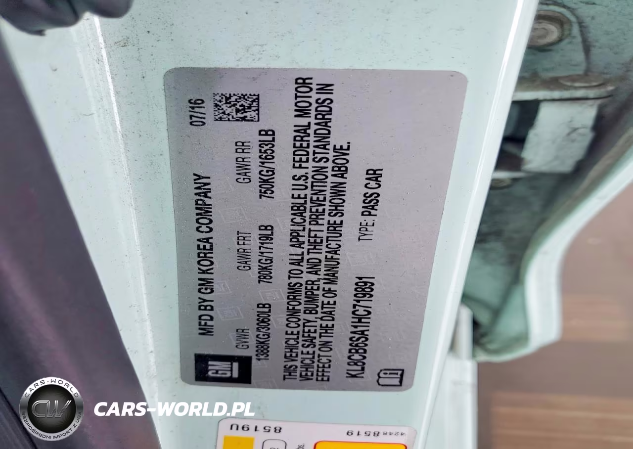 2017 Chevrolet Spark Ls VIN:KL8CB6SA1HC719891 - 12