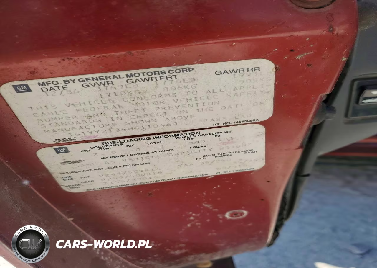1987 Chevrolet Corvette VIN:1G1YY2184H5110469 - 12