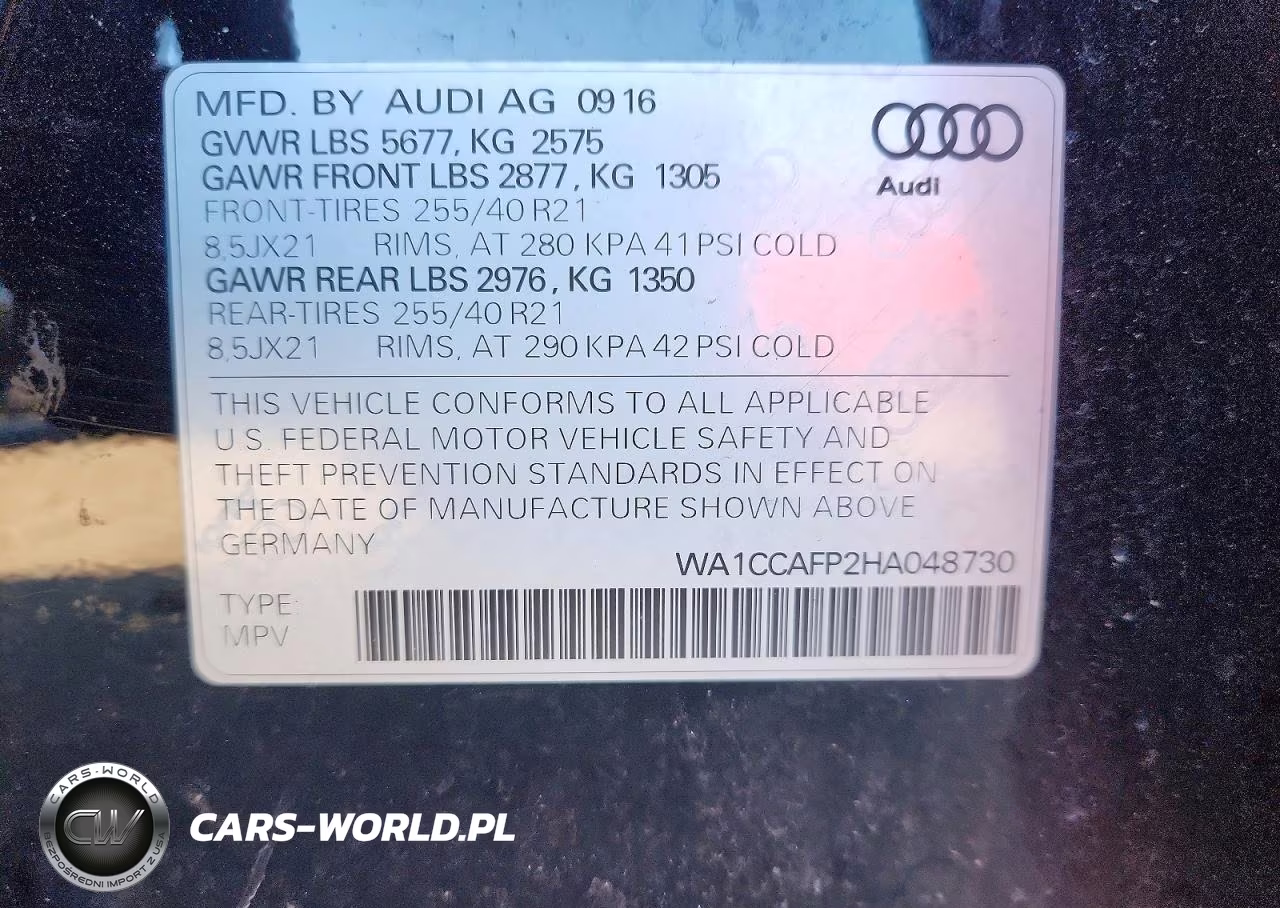 2017 Audi Sq5 Premium Plus VIN:WA1CCAFP2HA048730 - 12