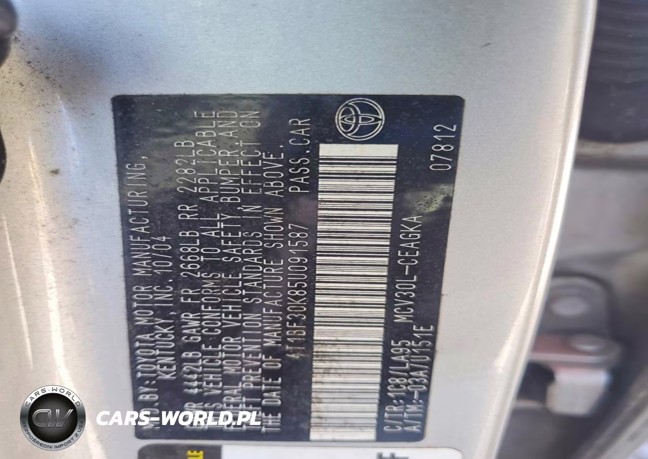 2005 Toyota Camry Xle V6 VIN:4T1BF30K85U091587 - 12