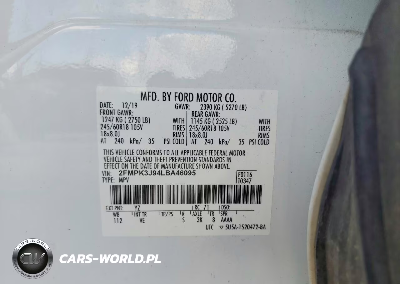 2020 Ford Edge Sel VIN:2FMPK3J94LBA46095 - 12