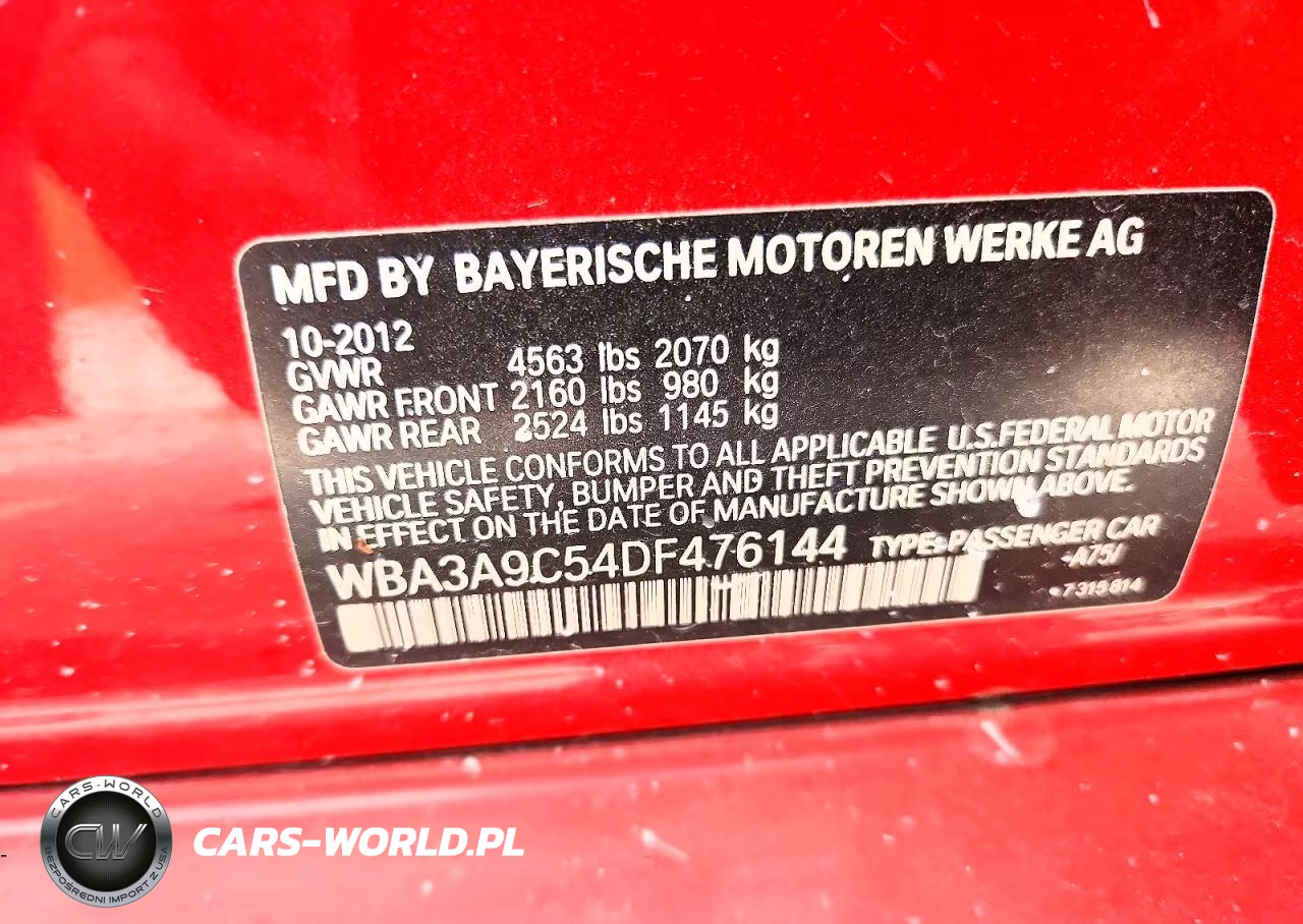 2013 BMW 335 I VIN:WBA3A9C54DF476144 - 12