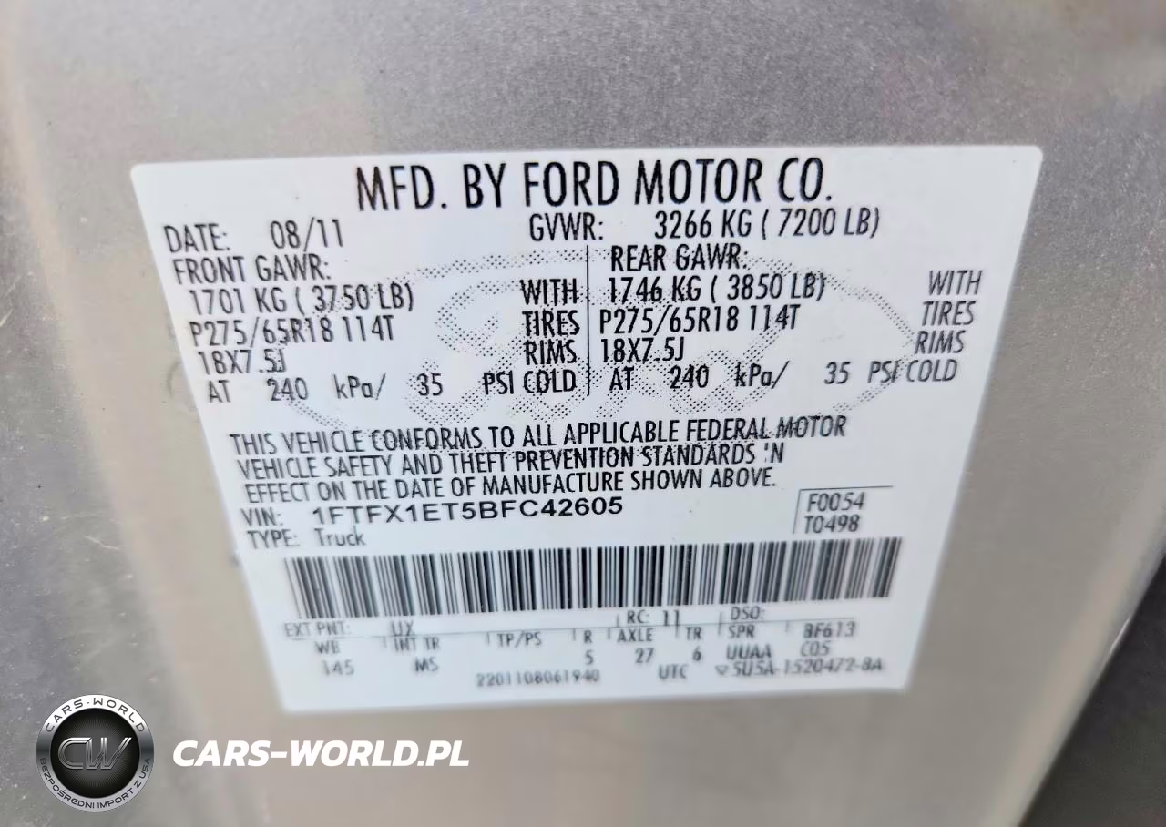 2011 Ford F150 Super Cab VIN:1FTFX1ET5BFC42605 - 12