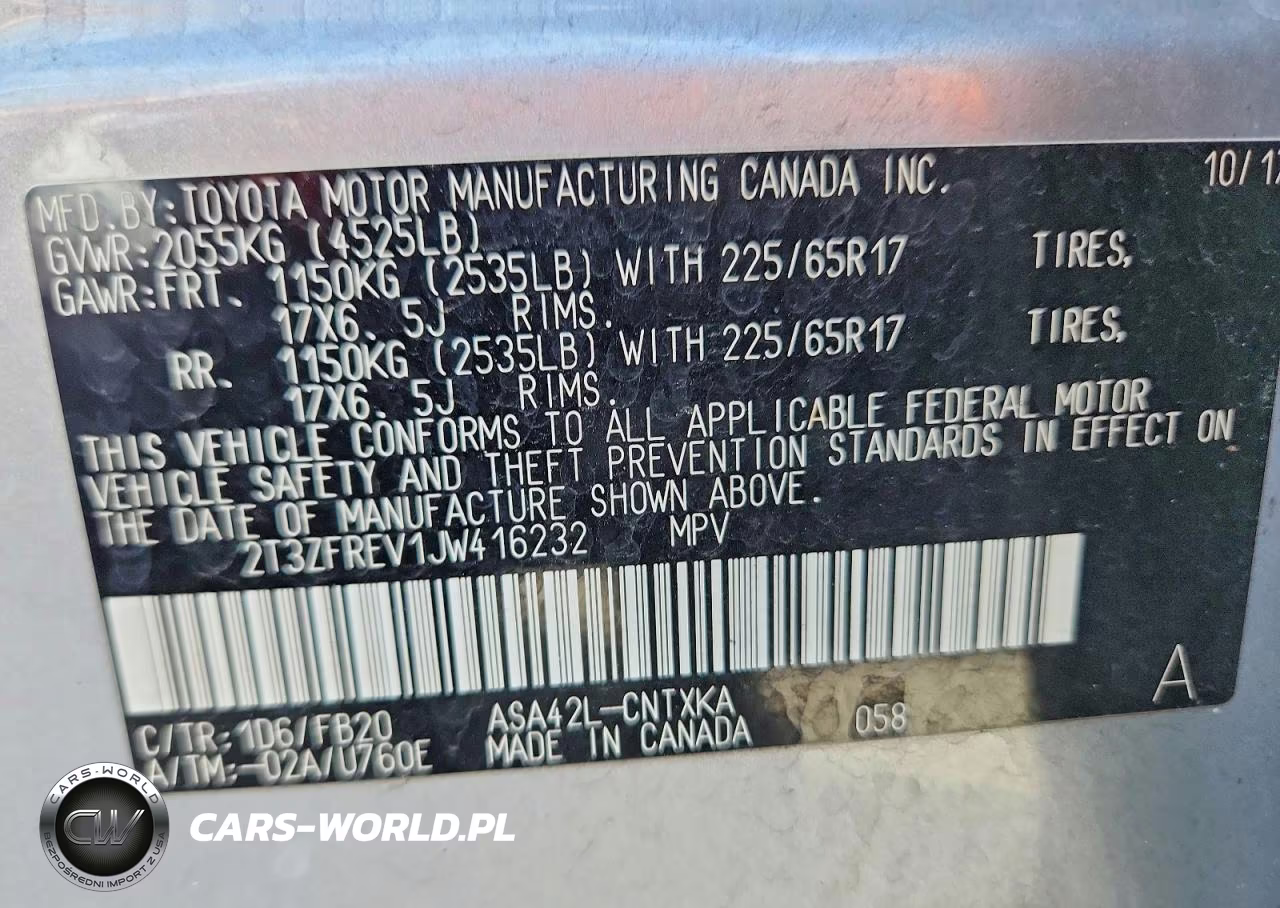 2018 Toyota Rav4 Le VIN:2T3ZFREV1JW416232 - 14
