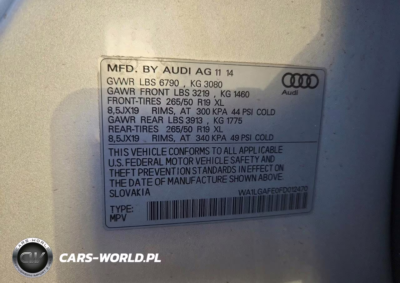 2015 Audi Q7 Premium Plus VIN:WA1LGAFE0FD012470 - 13