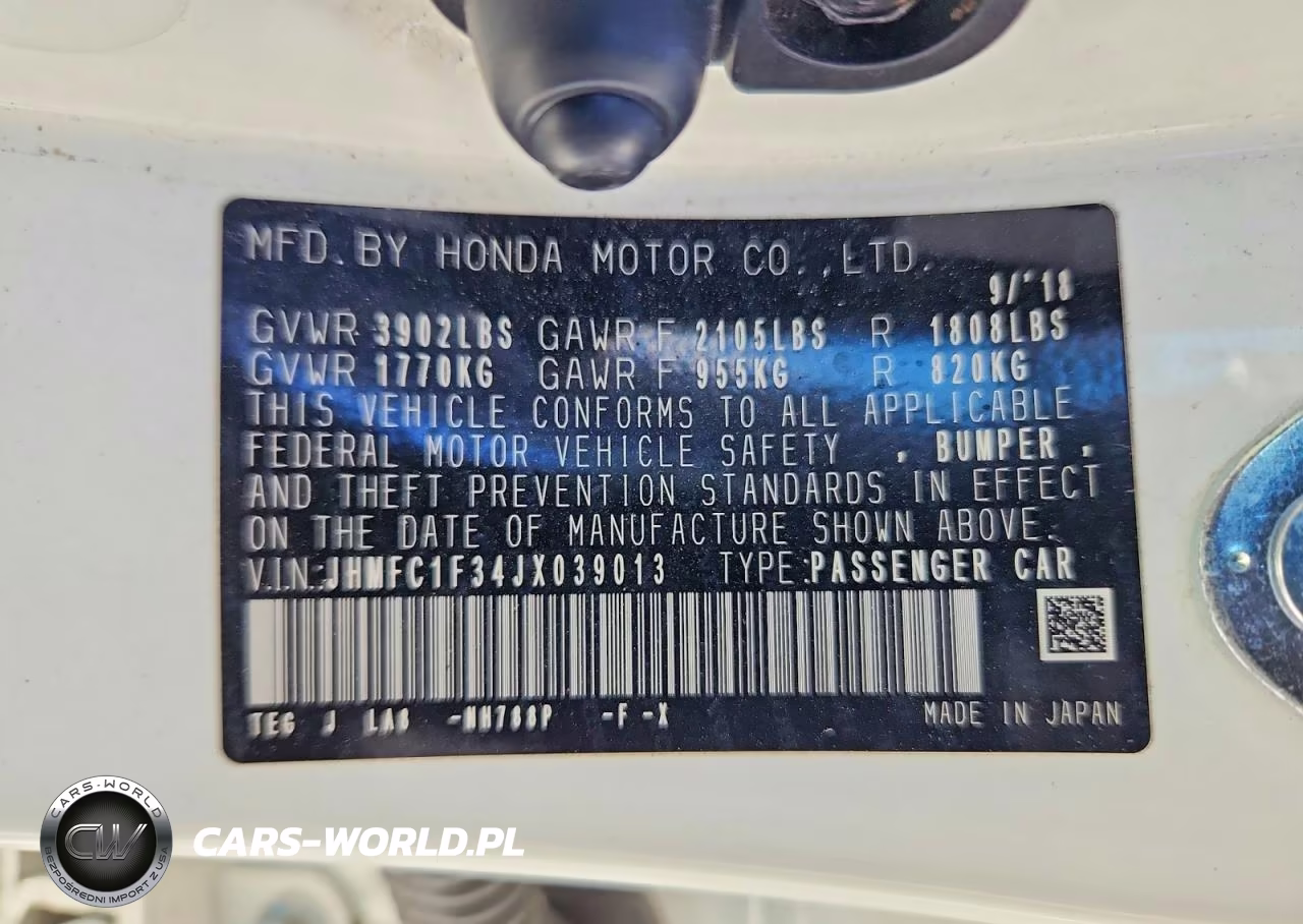 2018 Honda Civic Ex VIN:JHMFC1F34JX039013 - 12