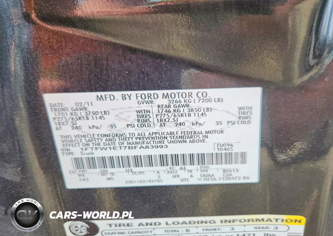 2011 Ford F150 Supercrew VIN:1FTFW1ET7BFA83993 - 12