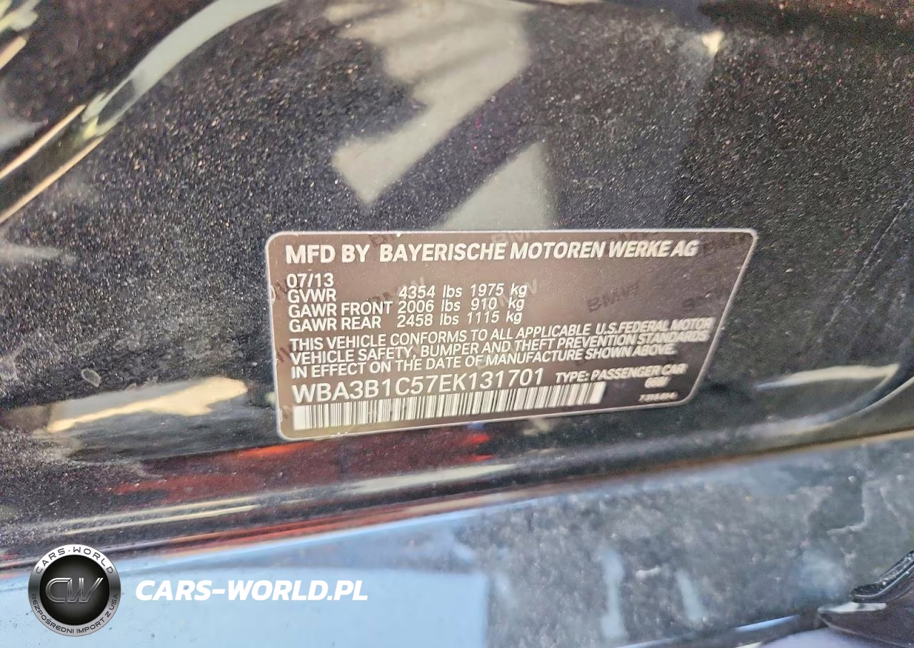 2014 BMW 320 I VIN:WBA3B1C57EK131701 - 12