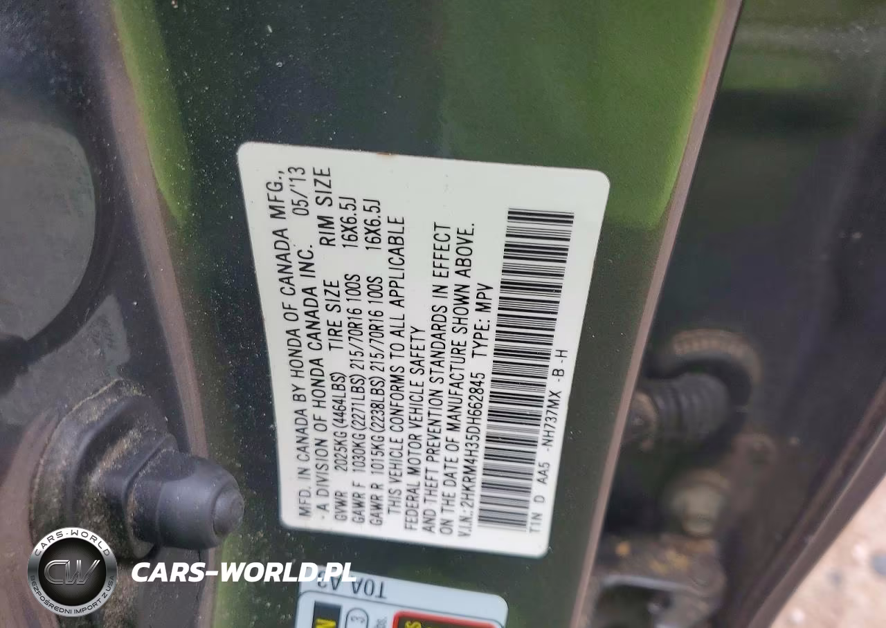 2013 Honda Cr-V Lx VIN:2HKRM4H35DH662845 - 13
