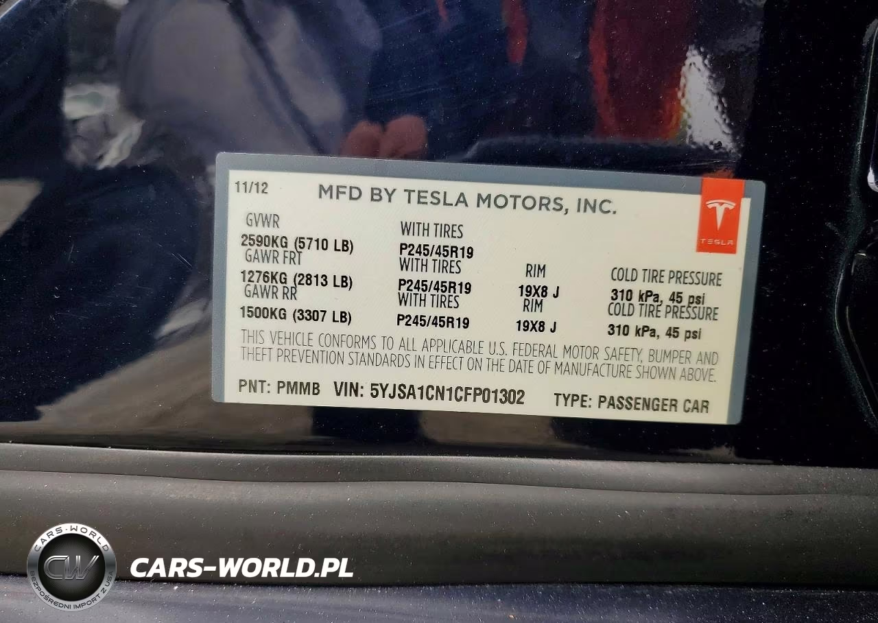 2012 Tesla Model S VIN:5YJSA1CN1CFP01302 - 13