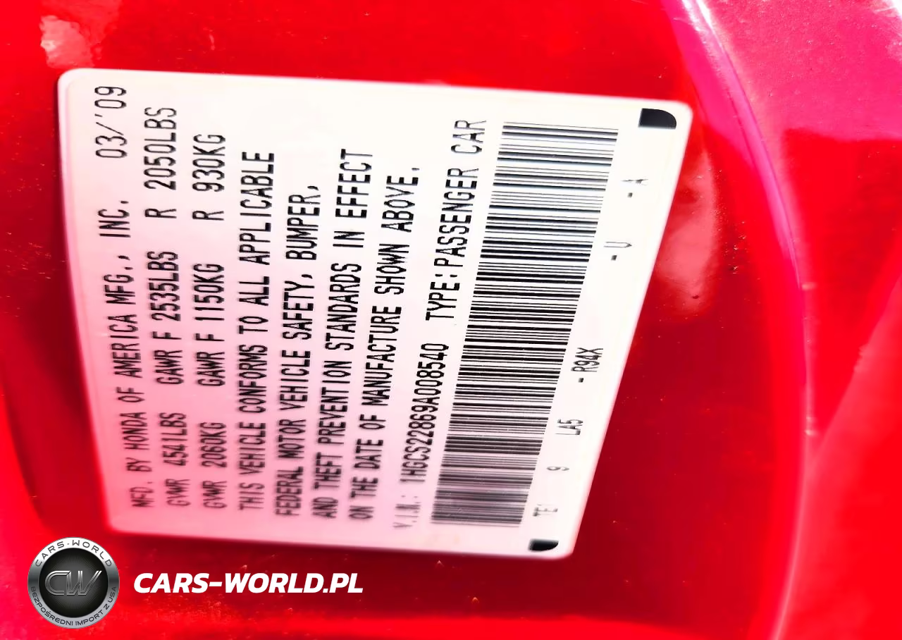 2009 Honda Accord Exl VIN:1HGCS22869A008540 - 13