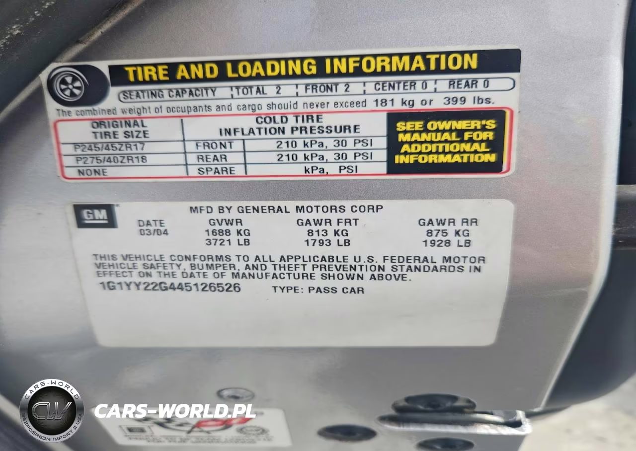 2004 Chevrolet Corvette VIN:1G1YY22G445126526 - 12