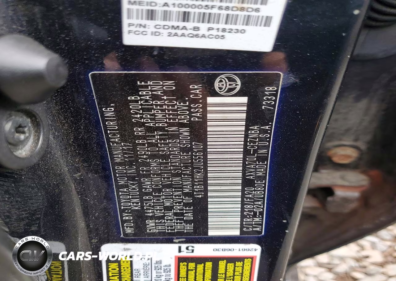 2018 Toyota Camry Le VIN:4T1B11HK2JU556107 - 12