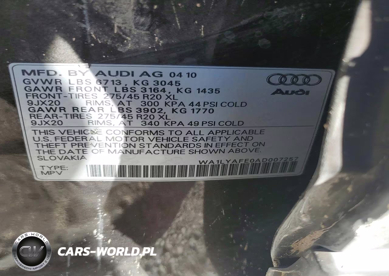 2010 Audi Q7 Premium Plus VIN:WA1LYAFE0AD007257 - 13