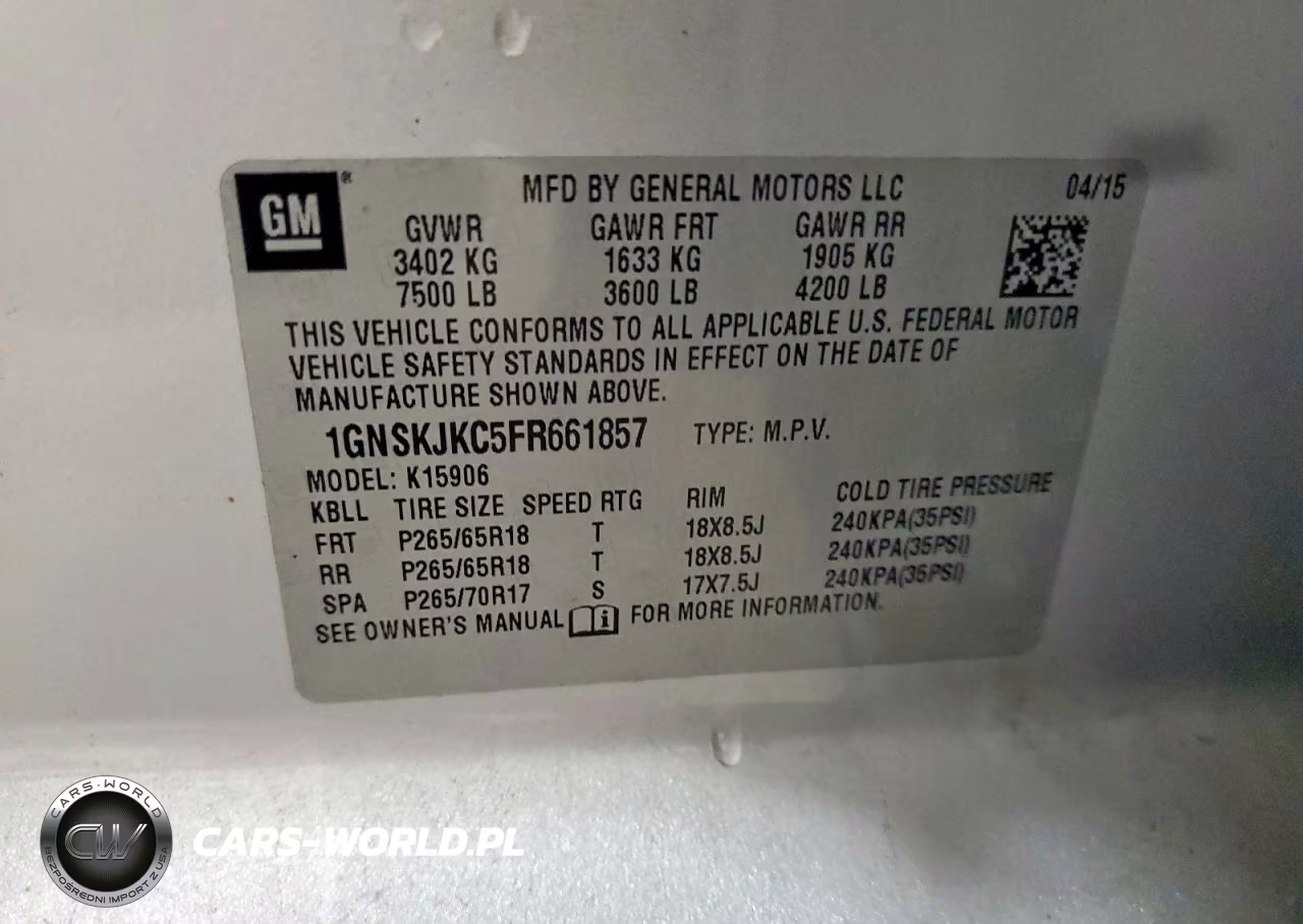 2015 Chevrolet Suburban K1500 Lt VIN:1GNSKJKC5FR661857 - 13
