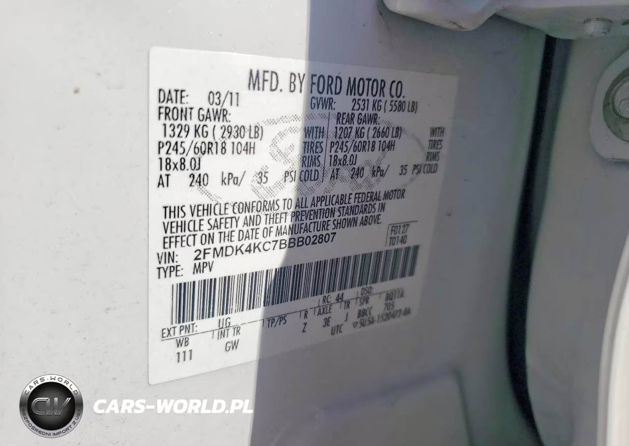 2011 Ford Edge Limited VIN:2FMDK4KC7BBB02807 - 13