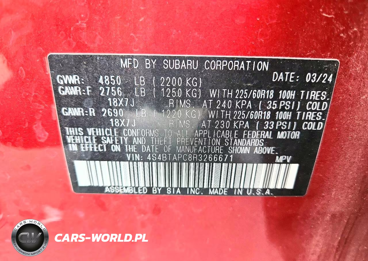 2024 Subaru Outback Touring VIN:4S4BTAPC8R3266671 - 13