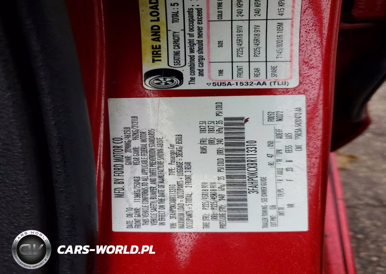 2011 Ford Fusion Sport VIN:3FAHP0KCXBR113310 - 12