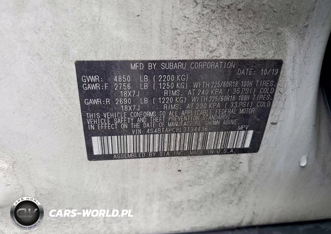 2020 Subaru Outback Touring VIN:4S4BTAPC8L3134436 - 12