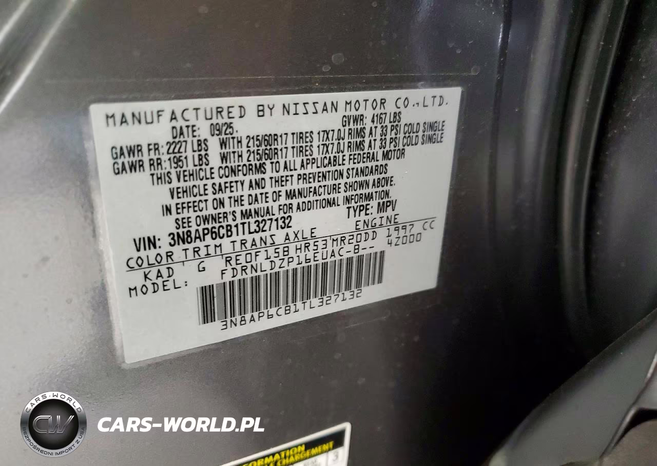 2026 Nissan Kicks Sv VIN:3N8AP6CB1TL327132 - 12