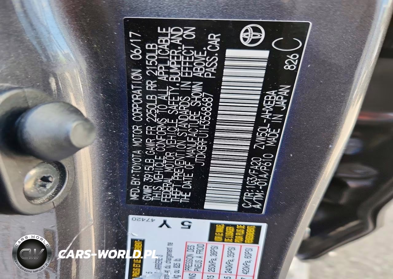 2017 Toyota Prius Two VIN:JTDKBRFU1H3568687 - 12