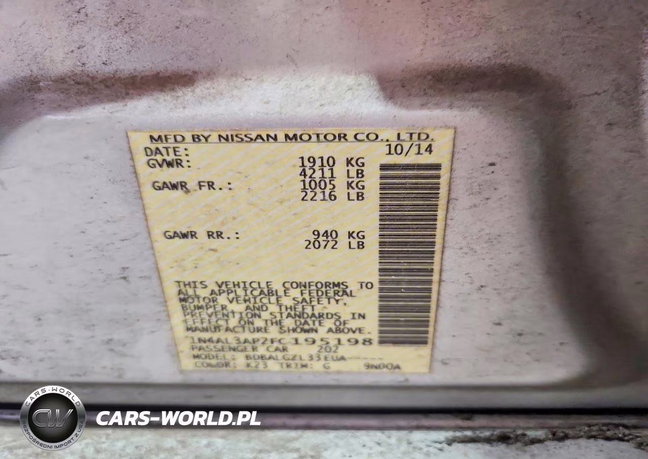 2015 Nissan Altima 2.5 S VIN:1N4AL3AP2FC195198 - 12