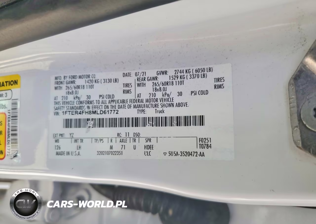 2021 Ford Ranger Xl VIN:1FTER4FH8MLD61772 - 12