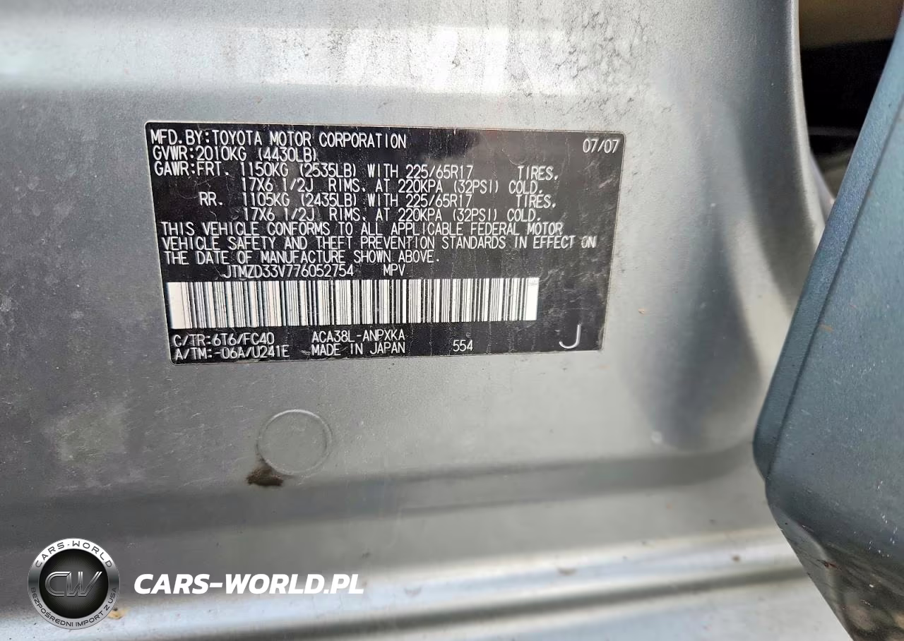 2007 Toyota Rav4 Base VIN:JTMZD33V776052754 - 12