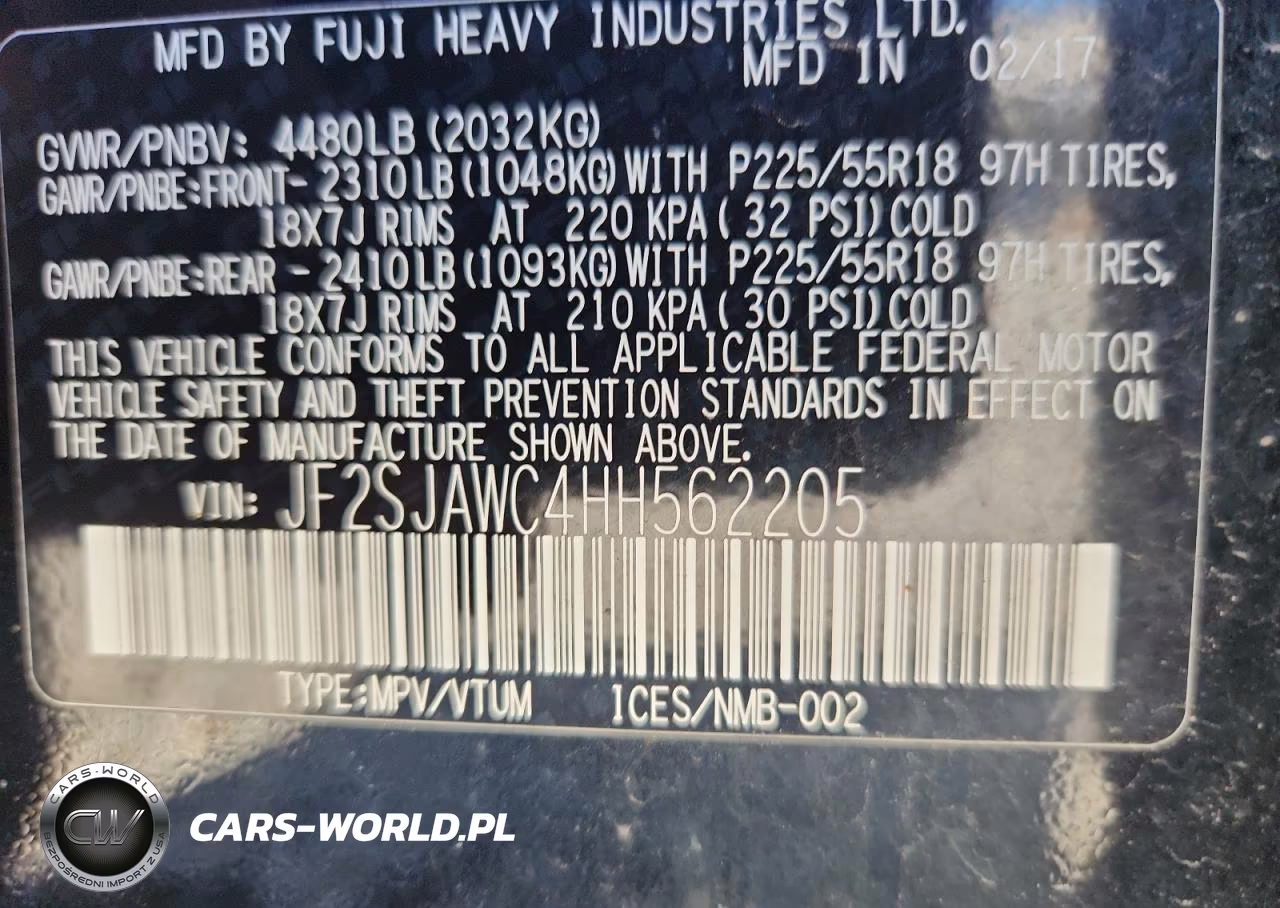 2017 Subaru Forester 2.5I Touring VIN:JF2SJAWC4HH562205 - 13