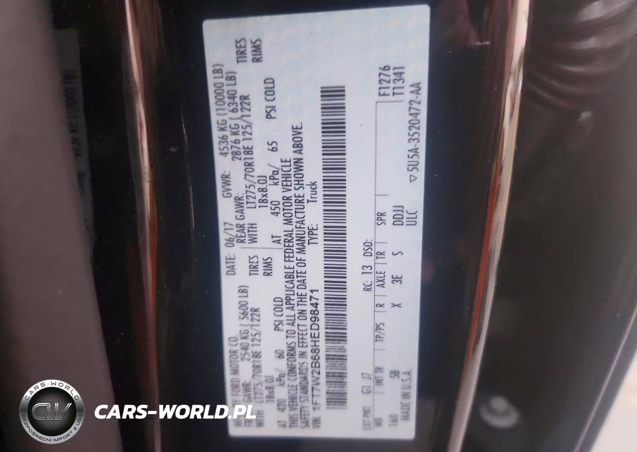 2017 Ford F250 Super Duty VIN:1FT7W2B68HED98471 - 12