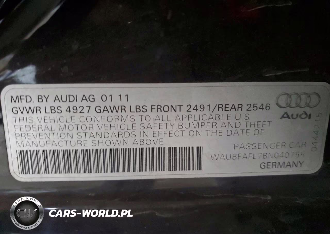 2011 Audi A4 Premium VIN:WAUBFAFL7BN040755 - 12