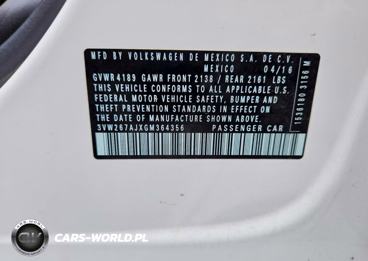 2016 Volkswagen Jetta S VIN:3VW267AJXGM364356 - 12