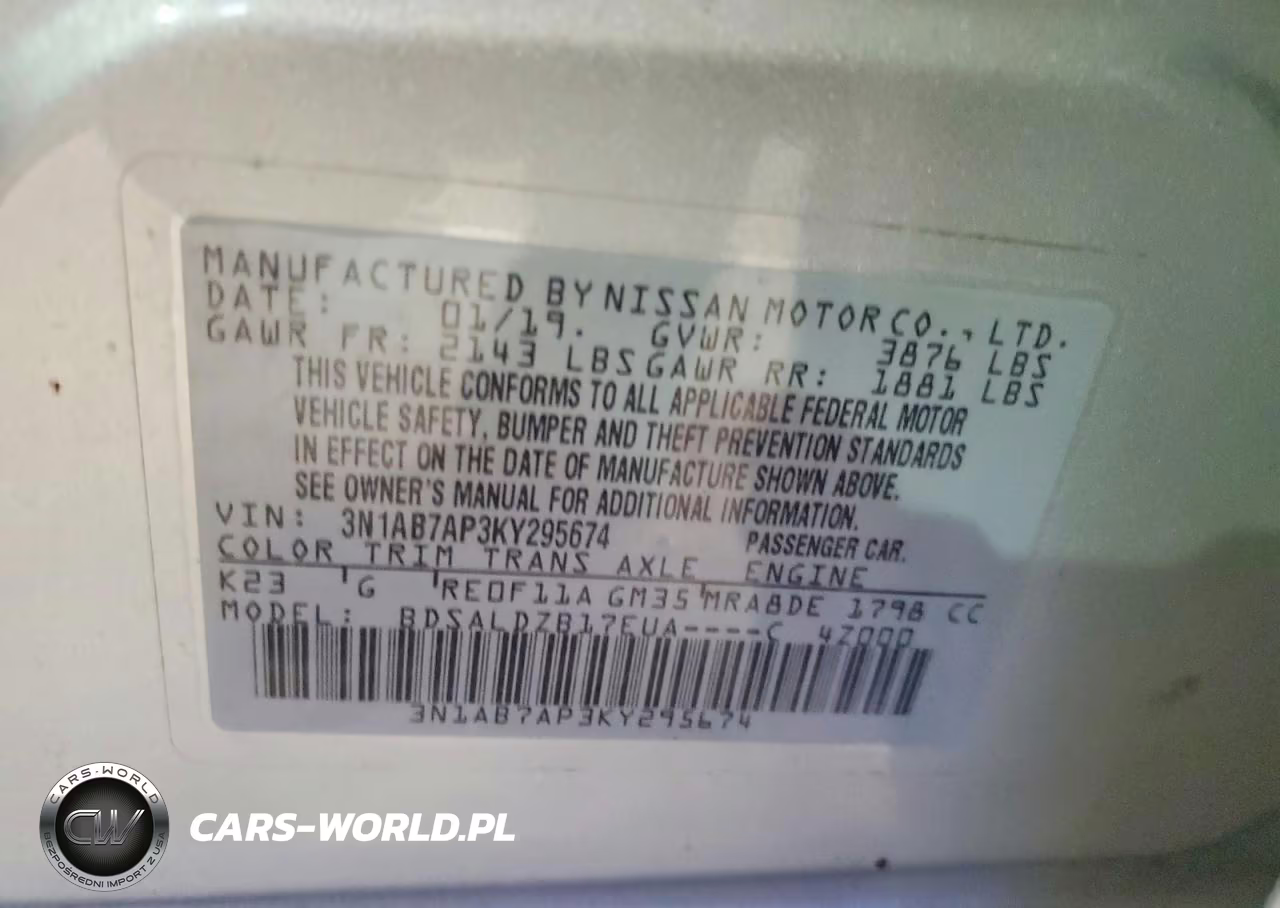 2019 Nissan Sentra Sv VIN:3N1AB7AP3KY295674 - 13