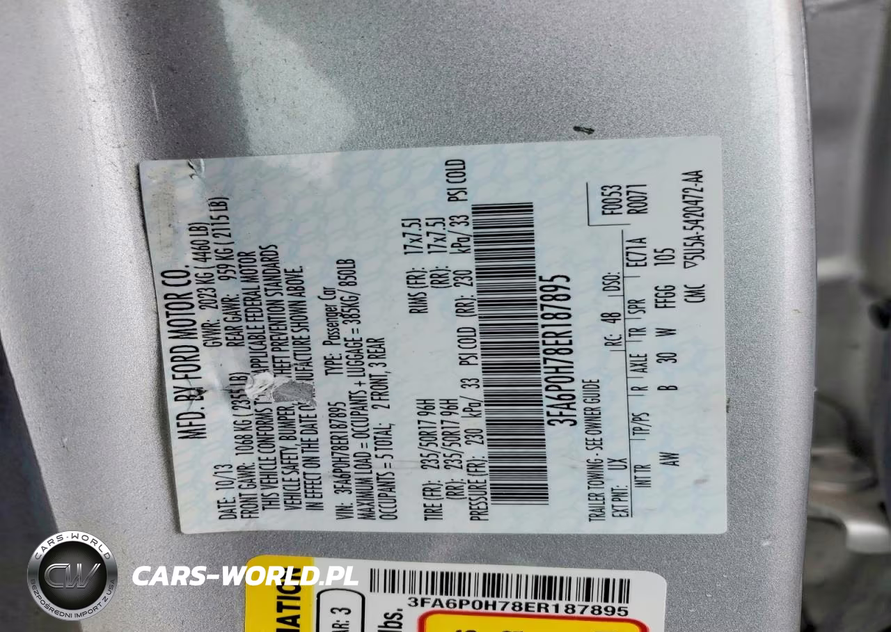2014 Ford Fusion Se VIN:3FA6P0H78ER187895 - 12