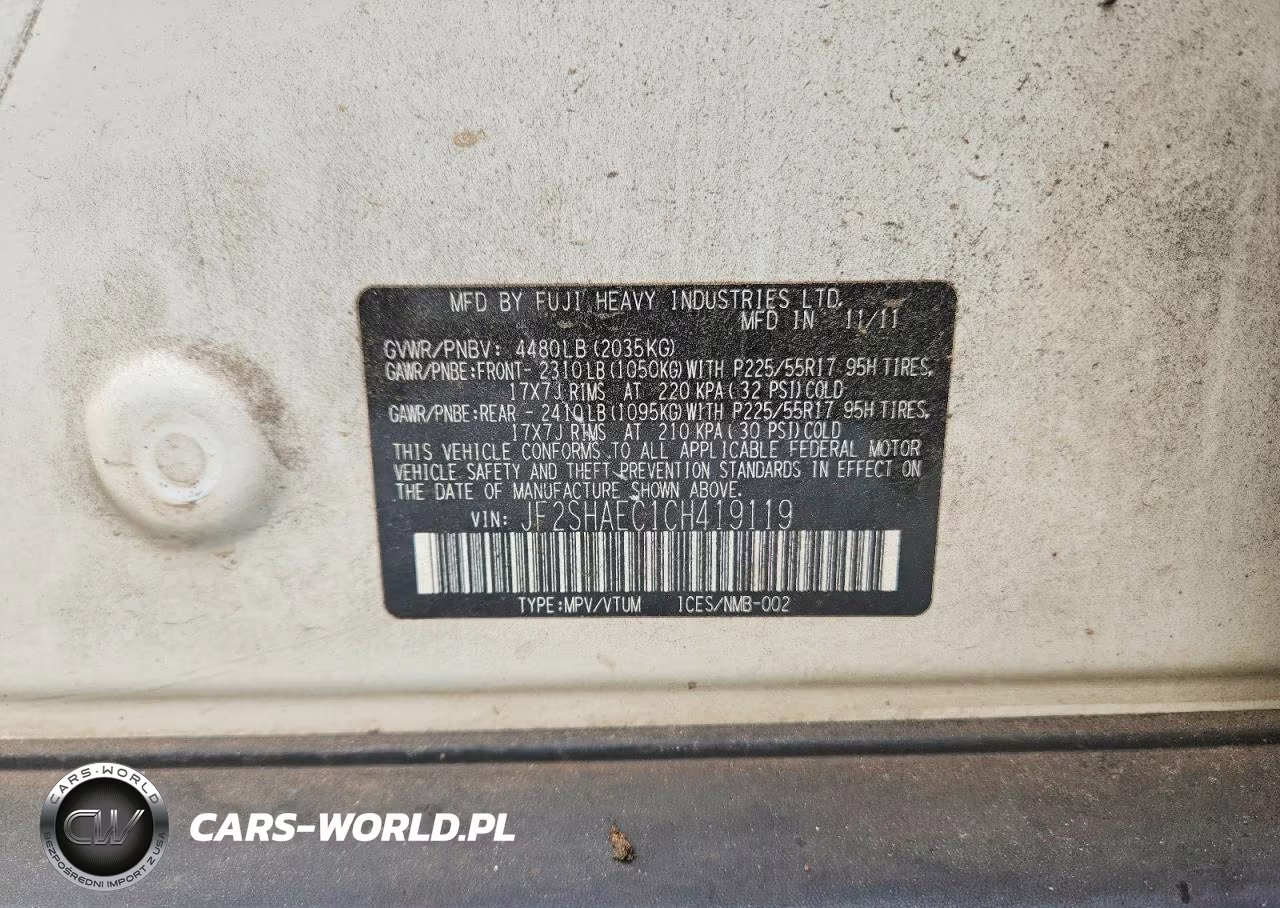 2012 Subaru Forester Limited VIN:JF2SHAEC1CH419119 - 13