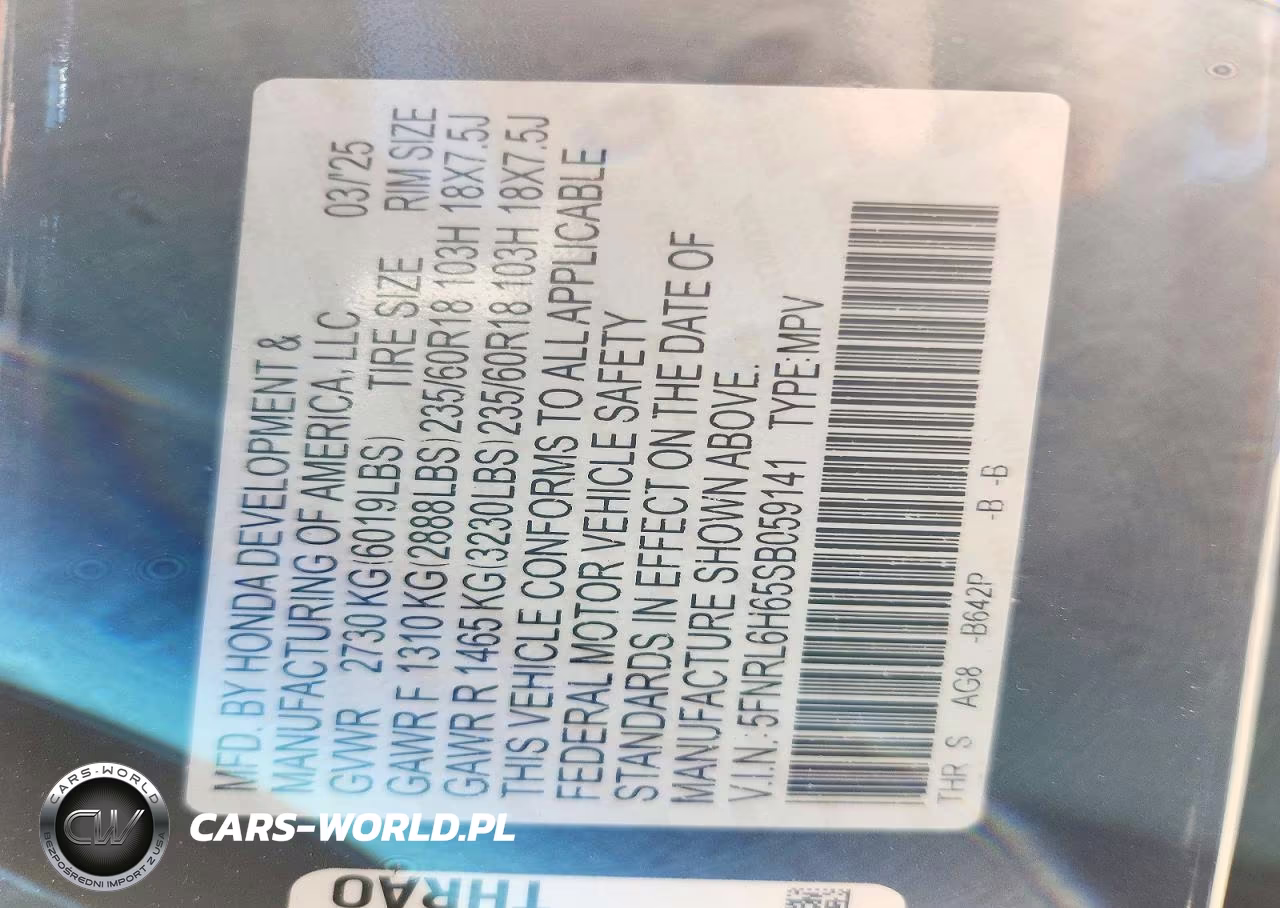 2025 Honda Odyssey Exl VIN:5FNRL6H65SB059141 - 14