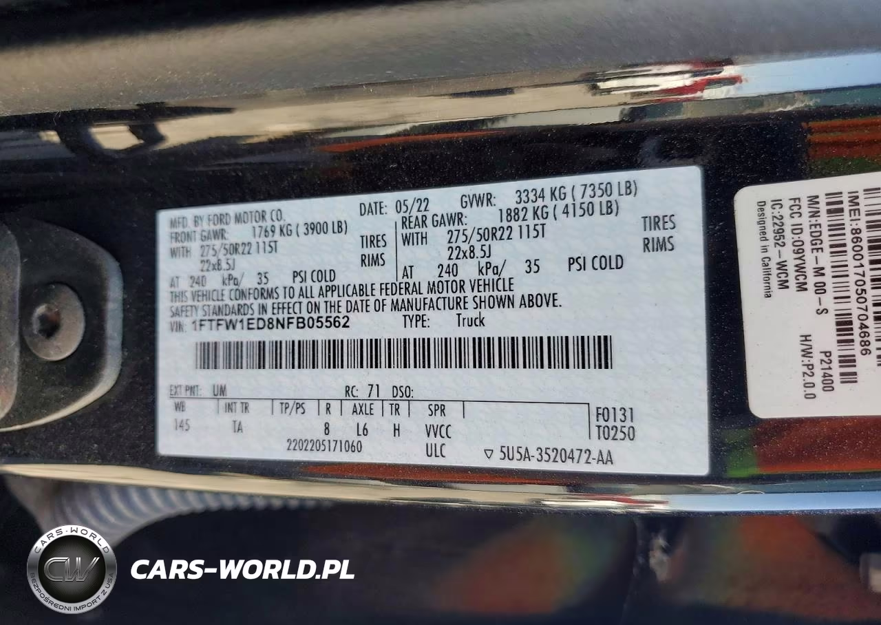 2022 Ford F150 Supercrew VIN:1FTFW1ED8NFB05562 - 12