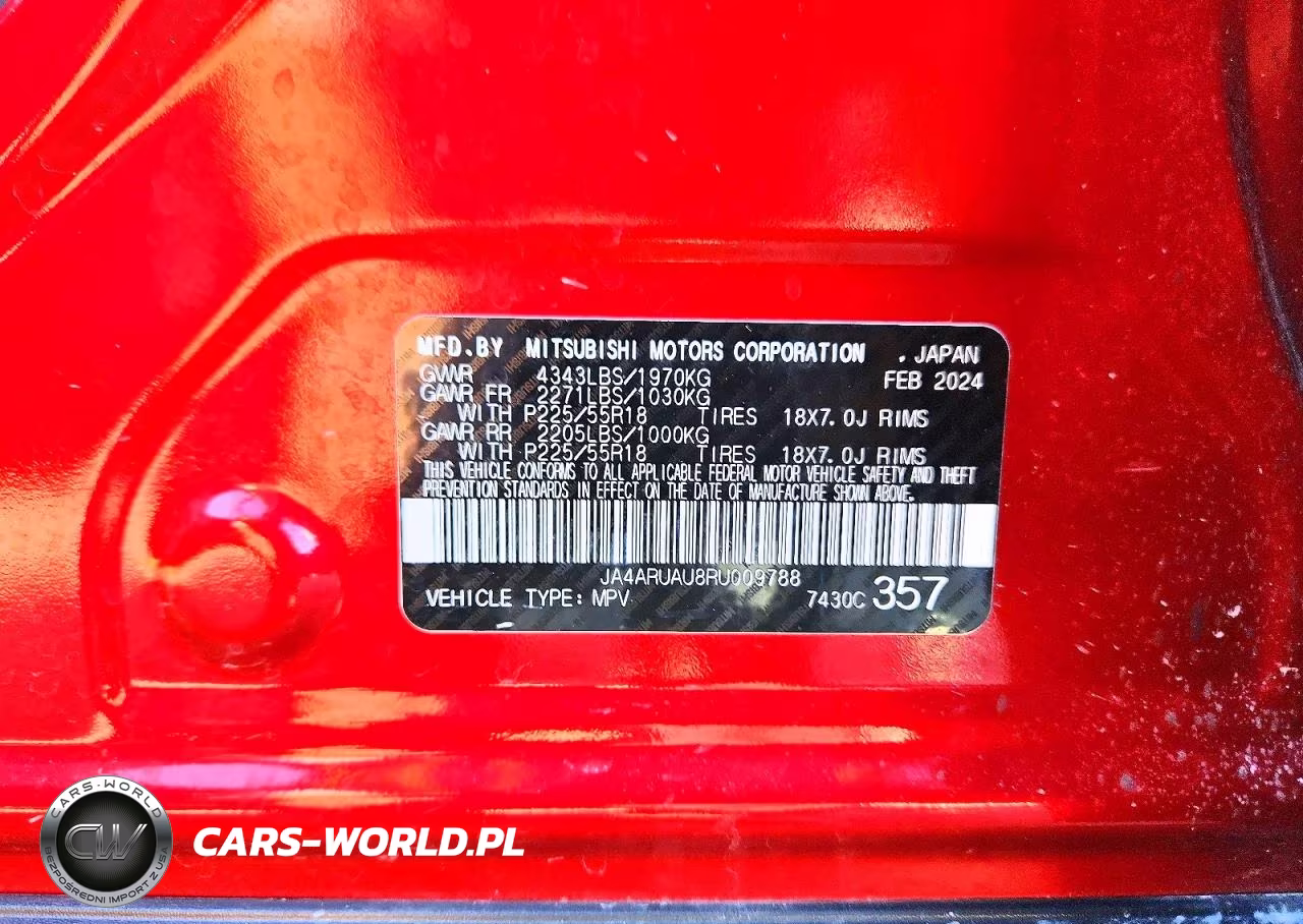 2024 Mitsubishi Outlander Sport S-Se VIN:JA4ARUAU8RU009788 - 13