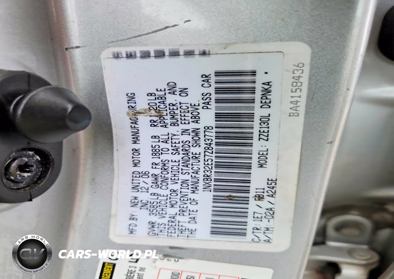 2007 Toyota Corolla Le VIN:1NXBR32E57Z843778 - 12