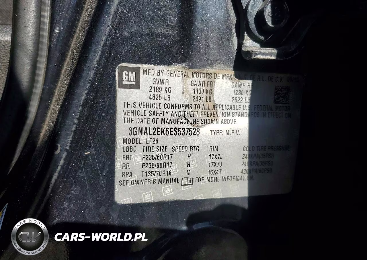 2014 Chevrolet Captiva Ls VIN:3GNAL2EK6ES537528 - 13