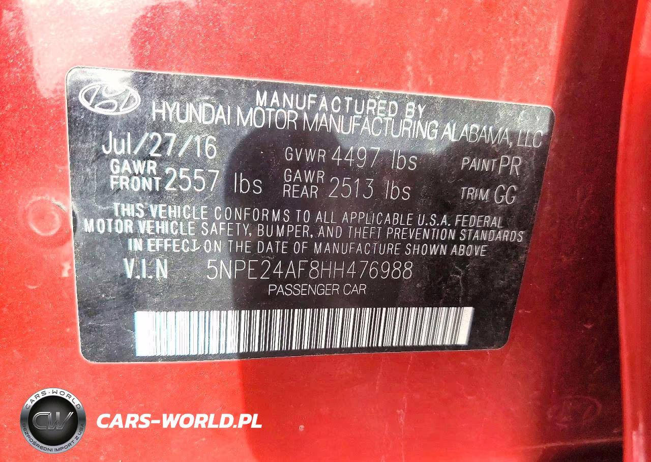 2017 Hyundai Sonata Se VIN:5NPE24AF8HH476988 - 12