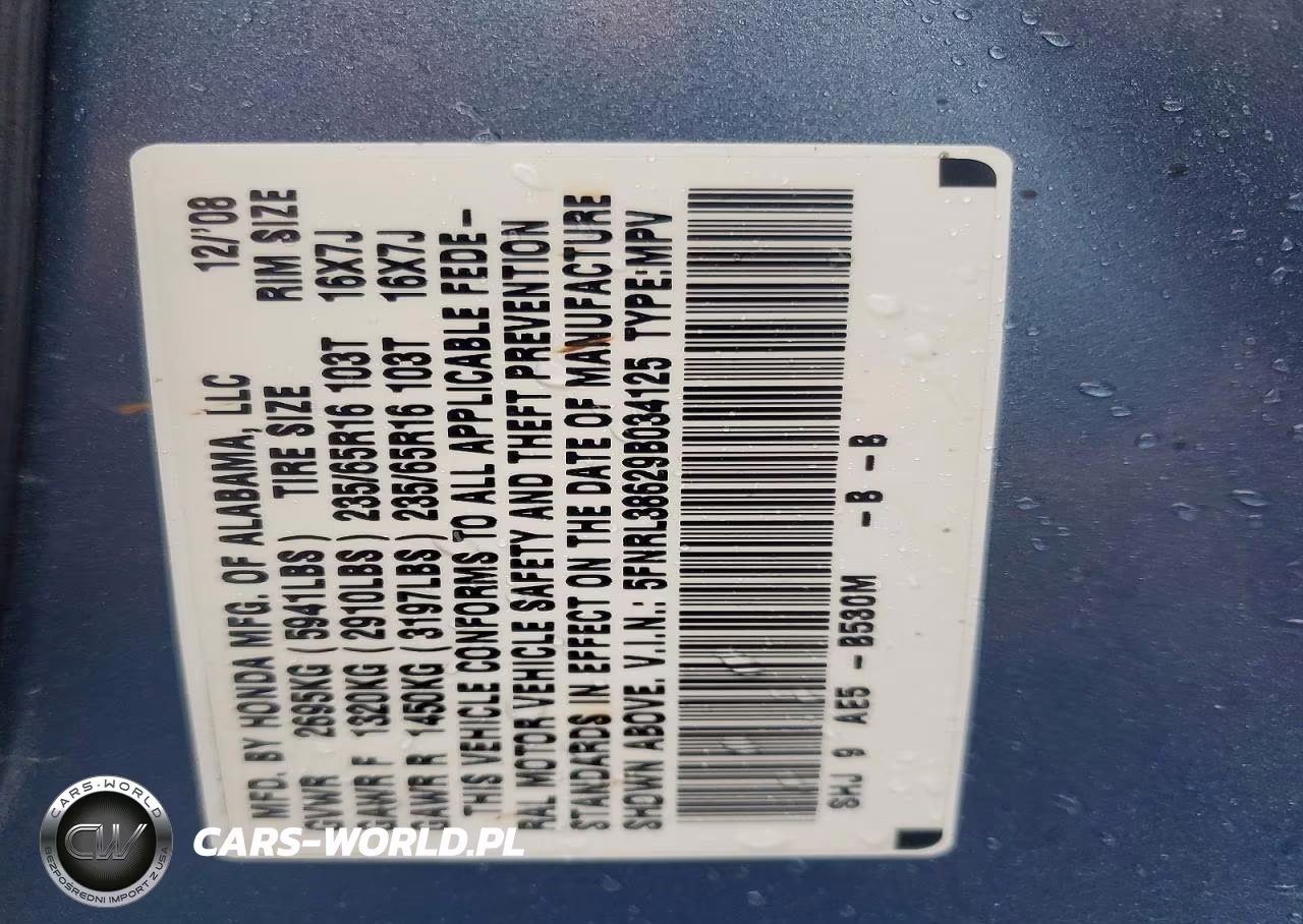2009 Honda Odyssey Exl VIN:5FNRL38629B034125 - 13