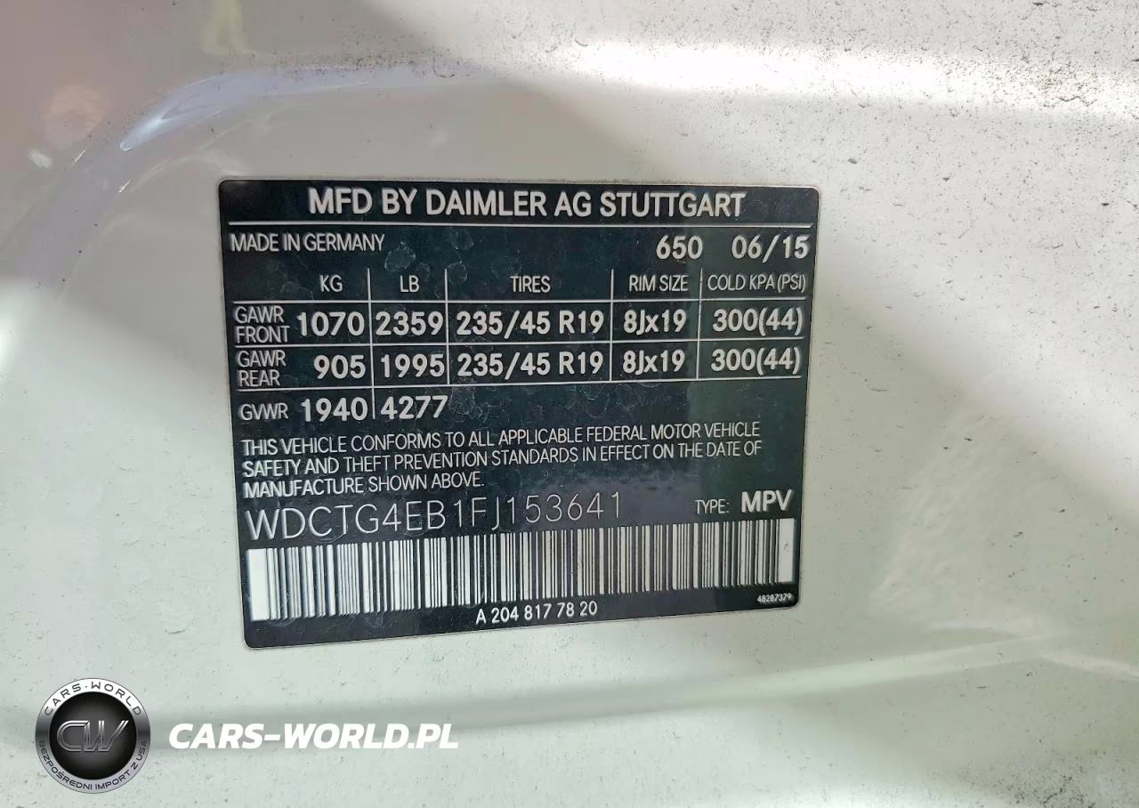 2015 Mercedes-Benz Gla 250 VIN:WDCTG4EB1FJ153641 - 12