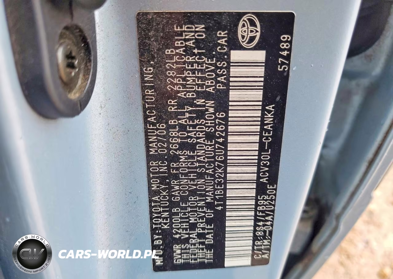 2006 Toyota Camry Le VIN:4T1BE32K76U742676 - 12