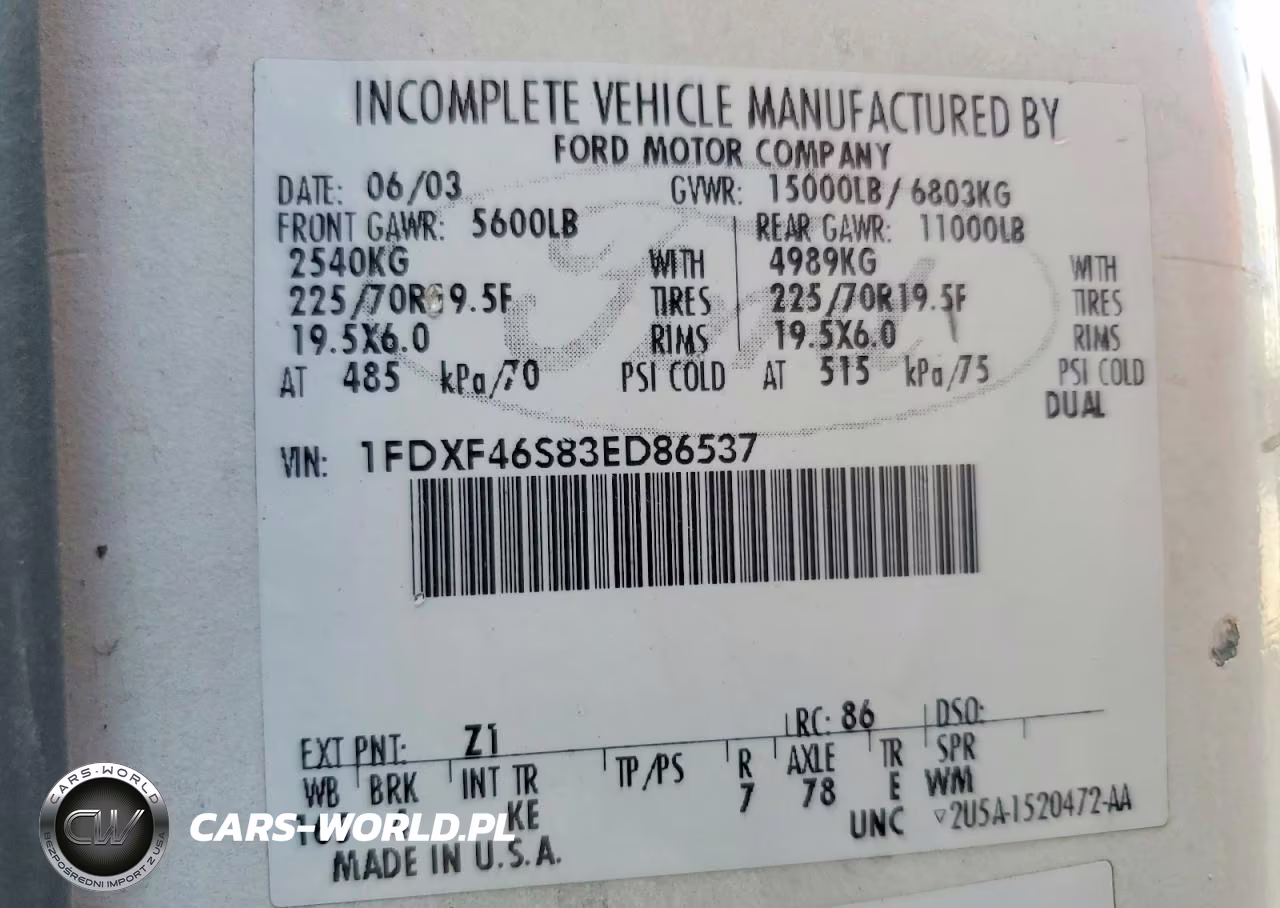 2003 Ford F450 Super Duty VIN:1FDXF46S83ED86537 - 14